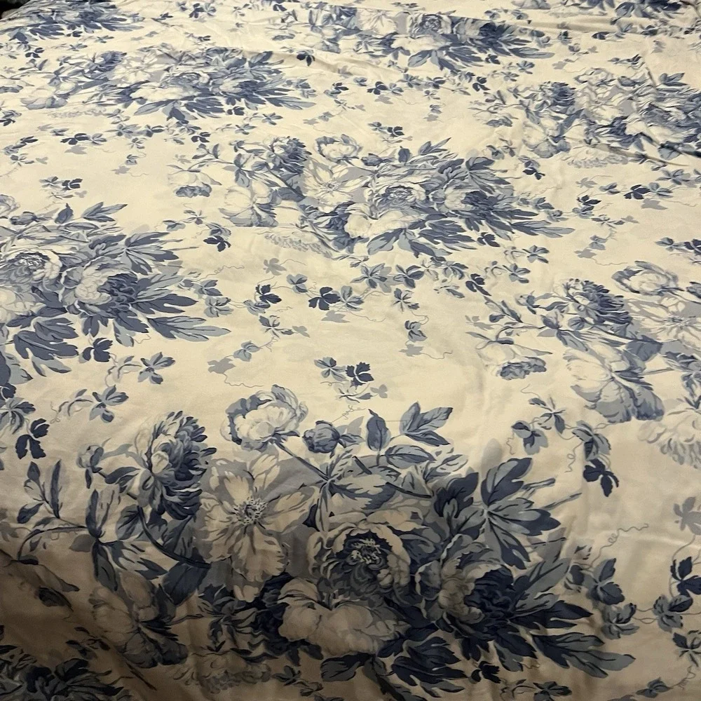 Ralph Lauren Home Elsa Blue King Duvet Cover Cotton Sateen Blue White Cottage